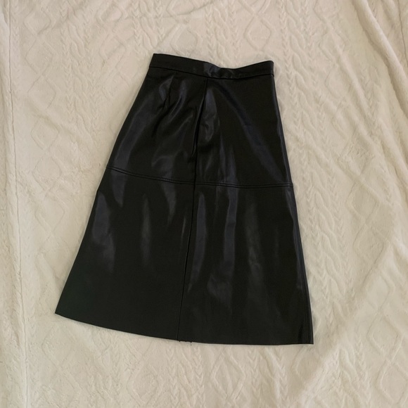 H&M Skirts Hm Faux Leather Skirt Poshmark